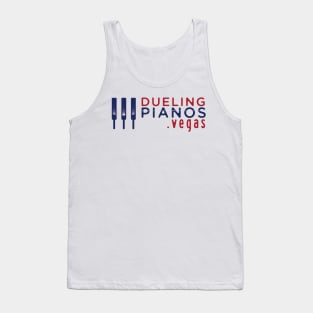 Dueling Pianos.Vegas Navy Blue & Red Keys Tank Top